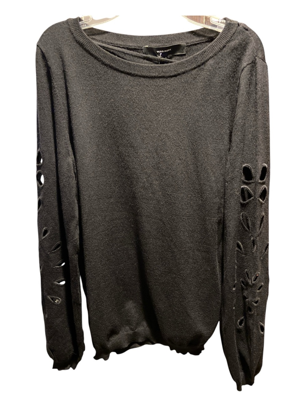 NWT Vero Moda black sweater size medium sleeve, cut outs.